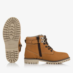 Mayoral-Teen Boys Beige Nubuck Leather Boots | Childrensalon Outlet