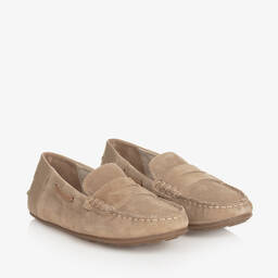 Mayoral-Teen Boys Beige Suede Leather Moccasins | Childrensalon Outlet
