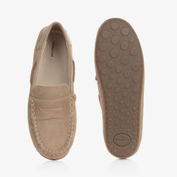 Mayoral-Teen Boys Beige Suede Leather Moccasins | Childrensalon Outlet