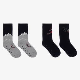 Mayoral-Teen Boys Blue & Grey Socks (2 Pack) | Childrensalon Outlet