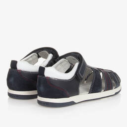 Mayoral-صندل بشريط لاصق جلد لون كحلي للأولاد | Childrensalon Outlet