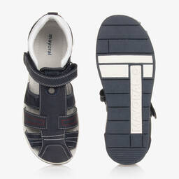 Mayoral-صندل بشريط لاصق جلد لون كحلي للأولاد | Childrensalon Outlet