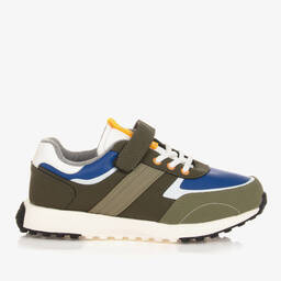 Mayoral-ترينرز جلد صناعي وقماش أخضر وأزرق تينز ولادي | Childrensalon Outlet