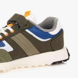 Mayoral-ترينرز جلد صناعي وقماش أخضر وأزرق تينز ولادي | Childrensalon Outlet