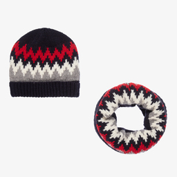 مايورال-طقم قبعة وسنود تينز ولادي مزيج أكريليك لون كحلي | Childrensalon Outlet