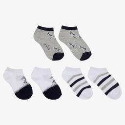 Mayoral-Teen Boys White & Grey Socks (3 Pack) | Childrensalon Outlet
