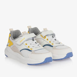 Mayoral-Teen Boys White Leather & Mesh Trainers | Childrensalon Outlet