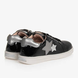 مايورال-ترينرز جلد لامع لون أسود وفضّي تينز بناتي | Childrensalon Outlet