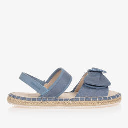 Mayoral-Teen Girls Blue Canvas Velcro Sandals | Childrensalon Outlet