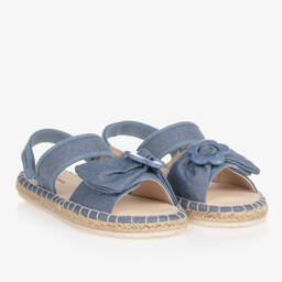 Mayoral-Teen Girls Blue Canvas Velcro Sandals | Childrensalon Outlet