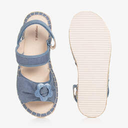 Mayoral-Teen Girls Blue Canvas Velcro Sandals | Childrensalon Outlet
