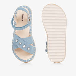 Mayoral-صندل تينز بناتي قطن كانفاس لون أزرق | Childrensalon Outlet