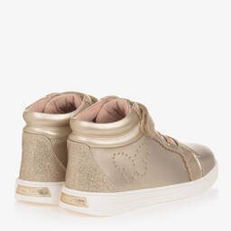 Mayoral-Teen Girls Gold Leather High-Top Trainers | Childrensalon Outlet