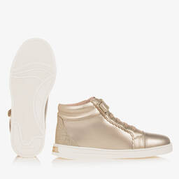 Mayoral-Teen Girls Gold Leather High-Top Trainers | Childrensalon Outlet
