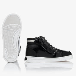 Mayoral-ترينرز بكاحل عالي تينز بناتي جلد صناعي لون أسود | Childrensalon Outlet