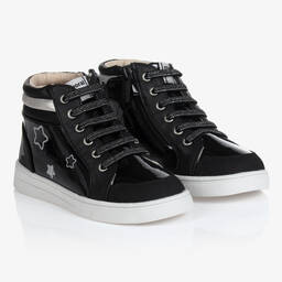 Mayoral-ترينرز بكاحل عالي تينز بناتي جلد صناعي لون أسود | Childrensalon Outlet