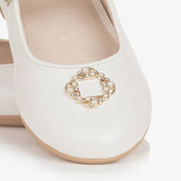 Mayoral-Teen Girls Ivory Faux Leather Pumps | Childrensalon Outlet