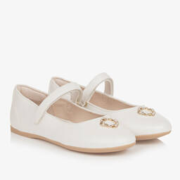 Mayoral-Teen Girls Ivory Faux Leather Pumps | Childrensalon Outlet