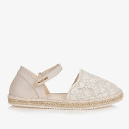 Mayoral-Teen Girls Ivory Lace Espadrille Sandals | Childrensalon Outlet