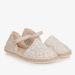 Mayoral-Teen Girls Ivory Lace Espadrille Sandals | Childrensalon Outlet