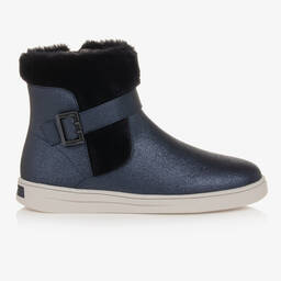 Mayoral-Teen Girls Navy Blue Faux Fur Boots | Childrensalon Outlet