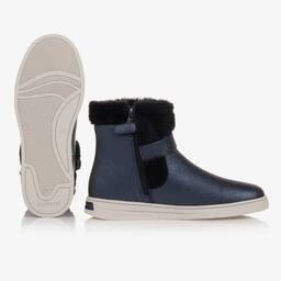 Mayoral-Teen Girls Navy Blue Faux Fur Boots | Childrensalon Outlet