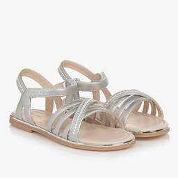 Mayoral-Teen Girls Silver Velcro Sandals | Childrensalon Outlet