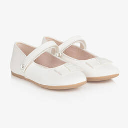 Mayoral-Teen Girls White Faux Leather Ballerina Pumps | Childrensalon Outlet