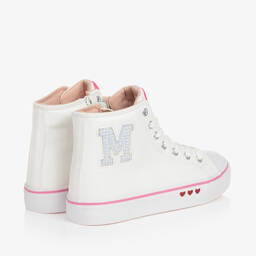 Mayoral-ترينرز بكاحل عالي جلد صناعي لون أبيض | Childrensalon Outlet