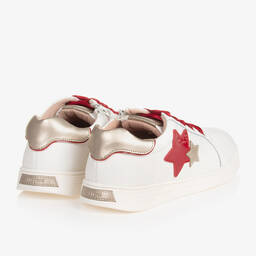 Mayoral-Teen Girls White & Red Leather Trainers | Childrensalon Outlet