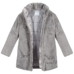 مايورال-Teen Grey Faux Fur Coat | Childrensalon Outlet