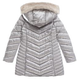Mayoral-Teen Grey Hooded Puffer Coat | Childrensalon Outlet