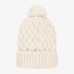 Mayoral-Кремовая шапка с помпоном для подростков | Childrensalon Outlet