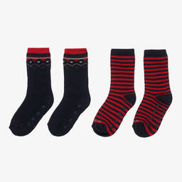 مايورال-جوارب تينز ولادي مزيج قطن لون كحلي وأحمر (عدد 2) | Childrensalon Outlet