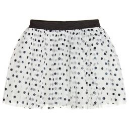 Mayoral-Белая юбка из тюля в черный горох | Childrensalon Outlet