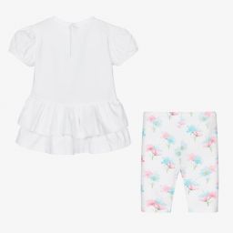 Mayoral-Белое платье и шорты в цветочек | Childrensalon Outlet