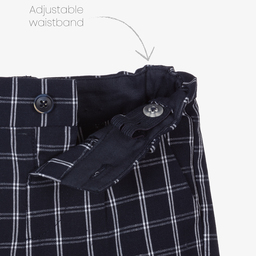 Mayoral-طقم شورت أطفال ولادي مزيج قطن وكتان لون أبيض وكحلي | Childrensalon Outlet