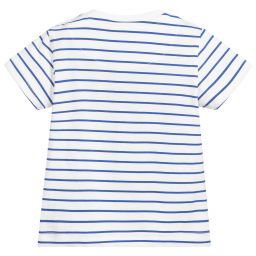 Mayoral-White & Blue Stripe T-Shirt | Childrensalon Outlet
