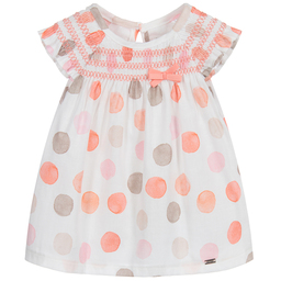 Mayoral Newborn Ensemble Robe Blanc En Coton Bebe Childrensalon Outlet