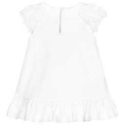 Mayoral-White Cotton Jersey Dress | Childrensalon Outlet