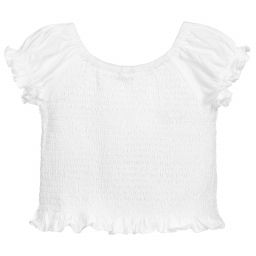 Mayoral-White Cotton Jersey Top | Childrensalon Outlet