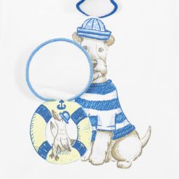 Mayoral-Белая футболка с изображением пса-капитана | Childrensalon Outlet