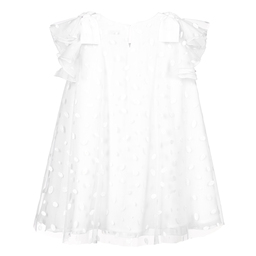 Mayoral-White Dot Tulle Dress | Childrensalon Outlet