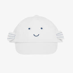 Mayoral Newborn-White Fish Cotton Baby Cap | Childrensalon Outlet