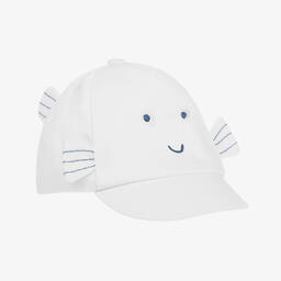 Mayoral Newborn-White Fish Cotton Baby Cap | Childrensalon Outlet
