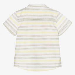 Mayoral-Белая рубашка в зеленую полоску | Childrensalon Outlet