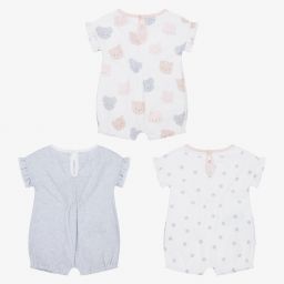 Mayoral Newborn-White & Grey Shorties (3 Pack) | Childrensalon Outlet