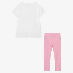 Mayoral-White & Pink Leggings Set | Childrensalon Outlet