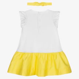 Mayoral-Бело-желтое платье с яблоком и трусики | Childrensalon Outlet