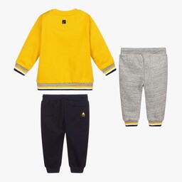 مايورال-تراكسوت قطن جيرسي لون رمادي وأصفر وكحلي - 3 قطع | Childrensalon Outlet